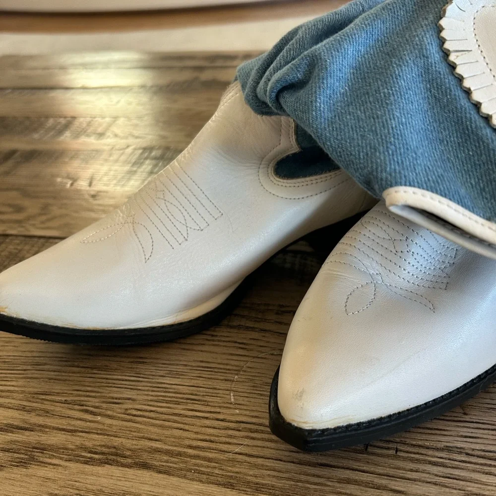 White Blue Jean denim vintage 9 women’s made in Portugal western Cowboy Boots - Picture 4 of 4